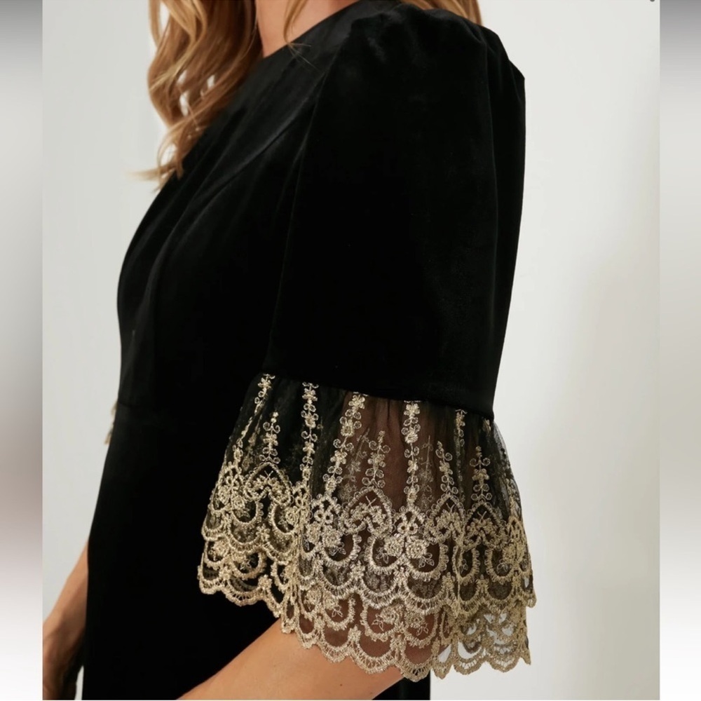 Black Velvet Lillith Dress M - Picture 5 of 11